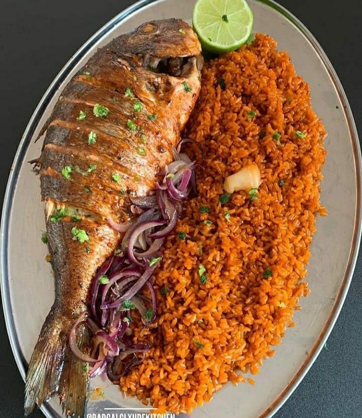 Jollof Rice with Fried Fish